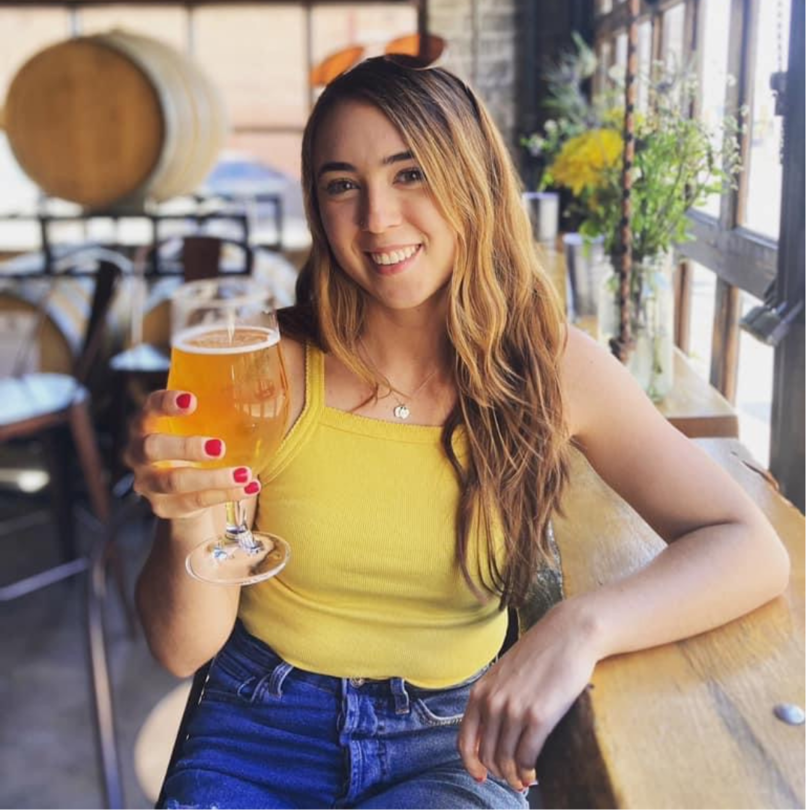 Rachel enjoying a beer at a brewery in Tucson Arizona
