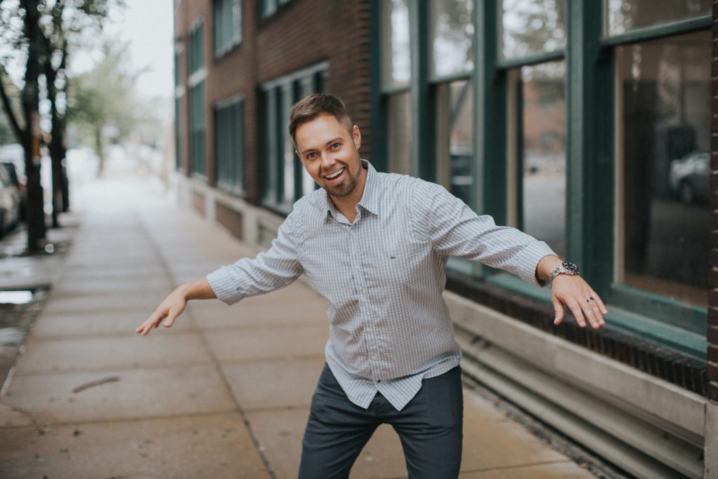 Brent Feldman, One of the Owners of Matchbox Design Group Showing Matchbox has personality Brent Feldman, one of the owners of Matchbox Design Group acting silly and showing personality.