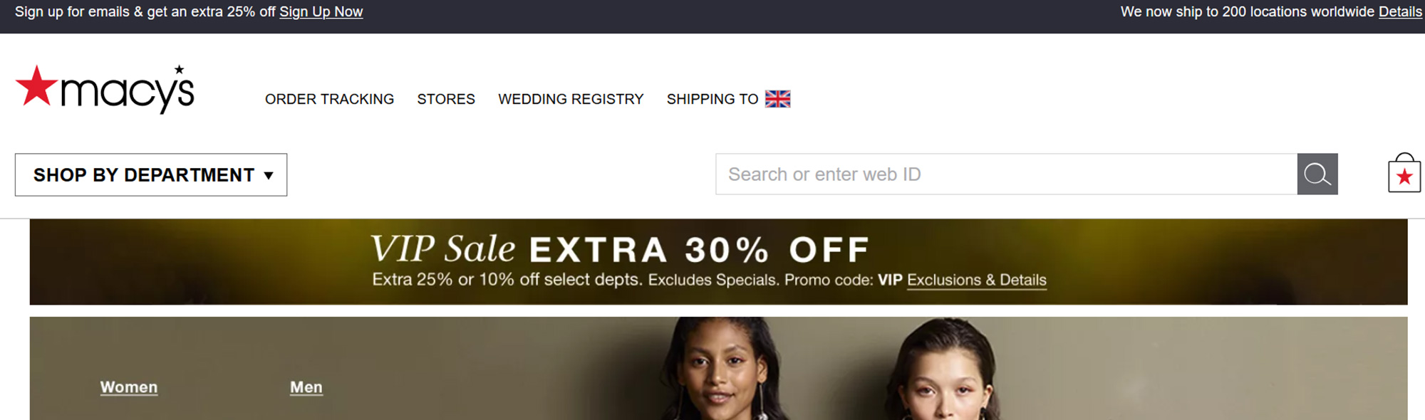 Macy's Uses A Prominent Search Bar | eCommerce Website Design | Matchbox Design Group | St. Louis, MO Use a prominent search bar to help increase your eCommerce conversions