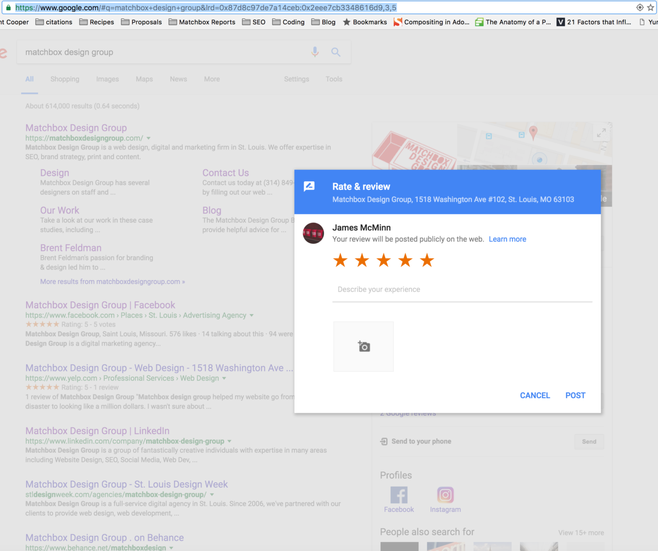 Leave a 5 Star Google Review | Matchbox Design Group | St. Louis, MO Google Pro Tip on how to Leave A 5 Star Google Review