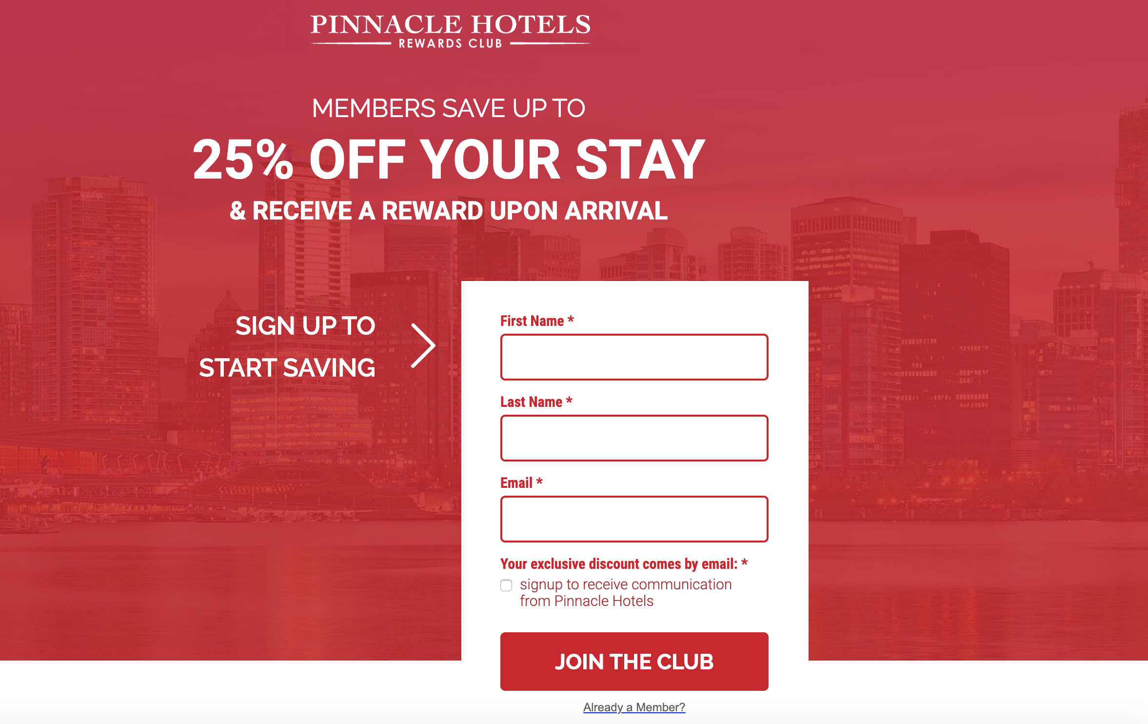 This landing page shows the brand's name and tone.