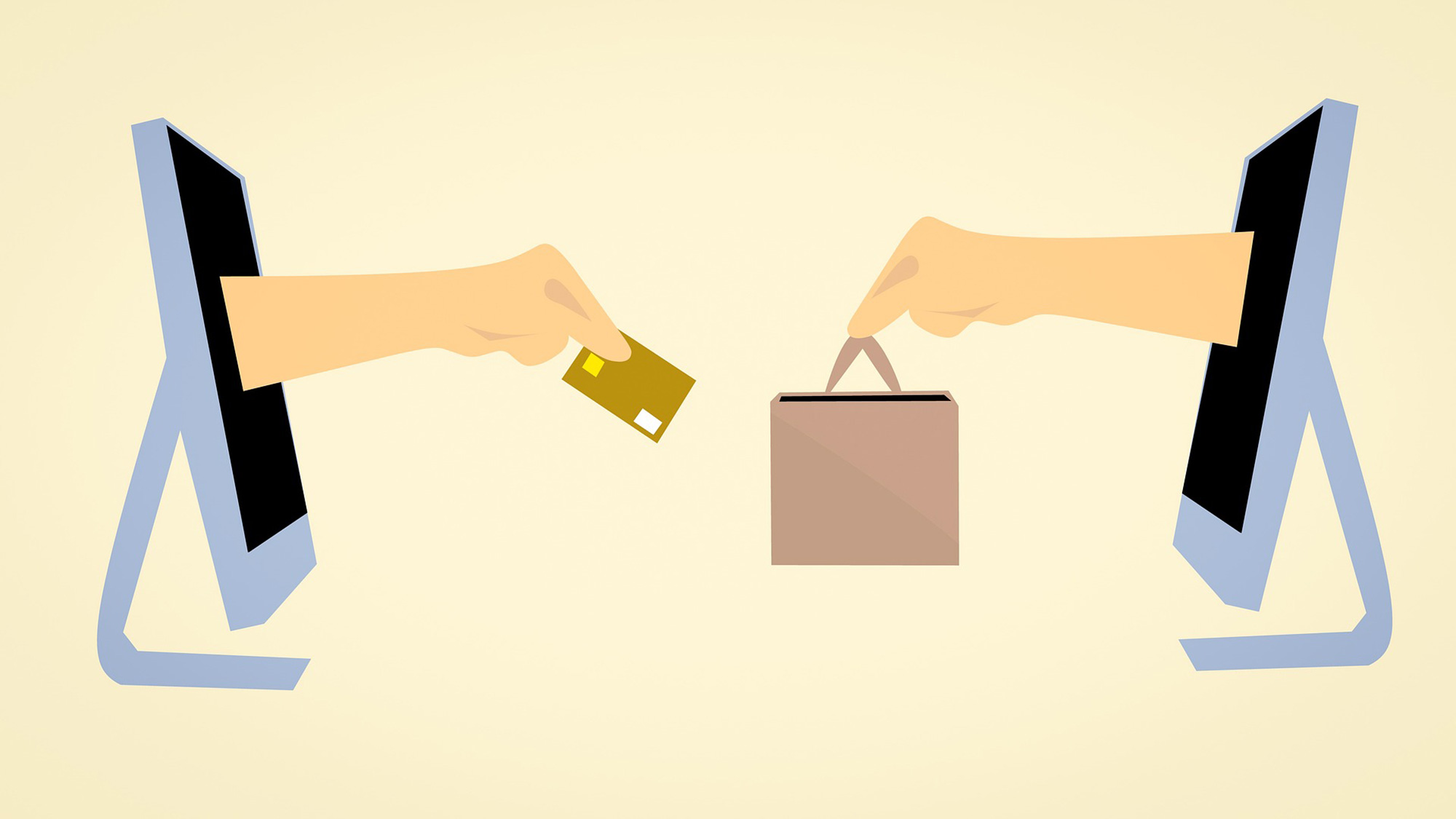 This is why you should use WordPress for your eCommerce site show by a cartoon eCommerce transaction.