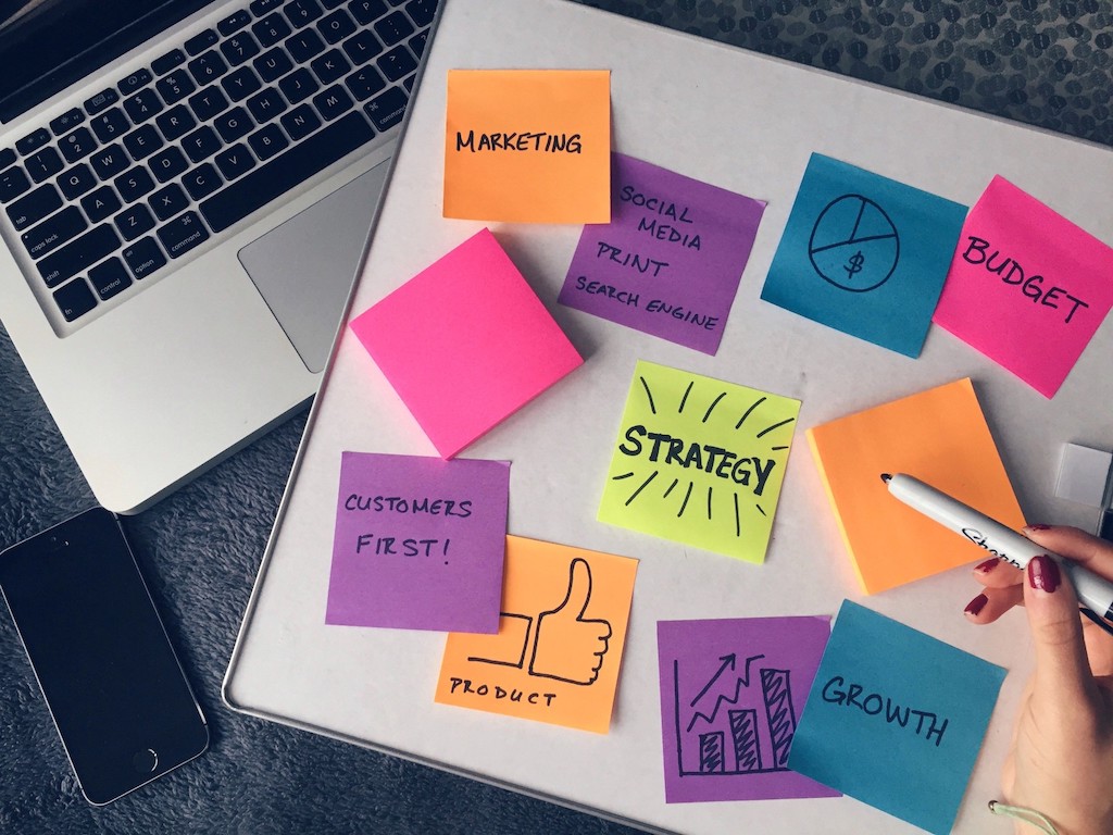What Is A Topic Cluster | Matchbox Design Group What is a topic cluster. Post it notes with strategy and other marketing terms written on it.