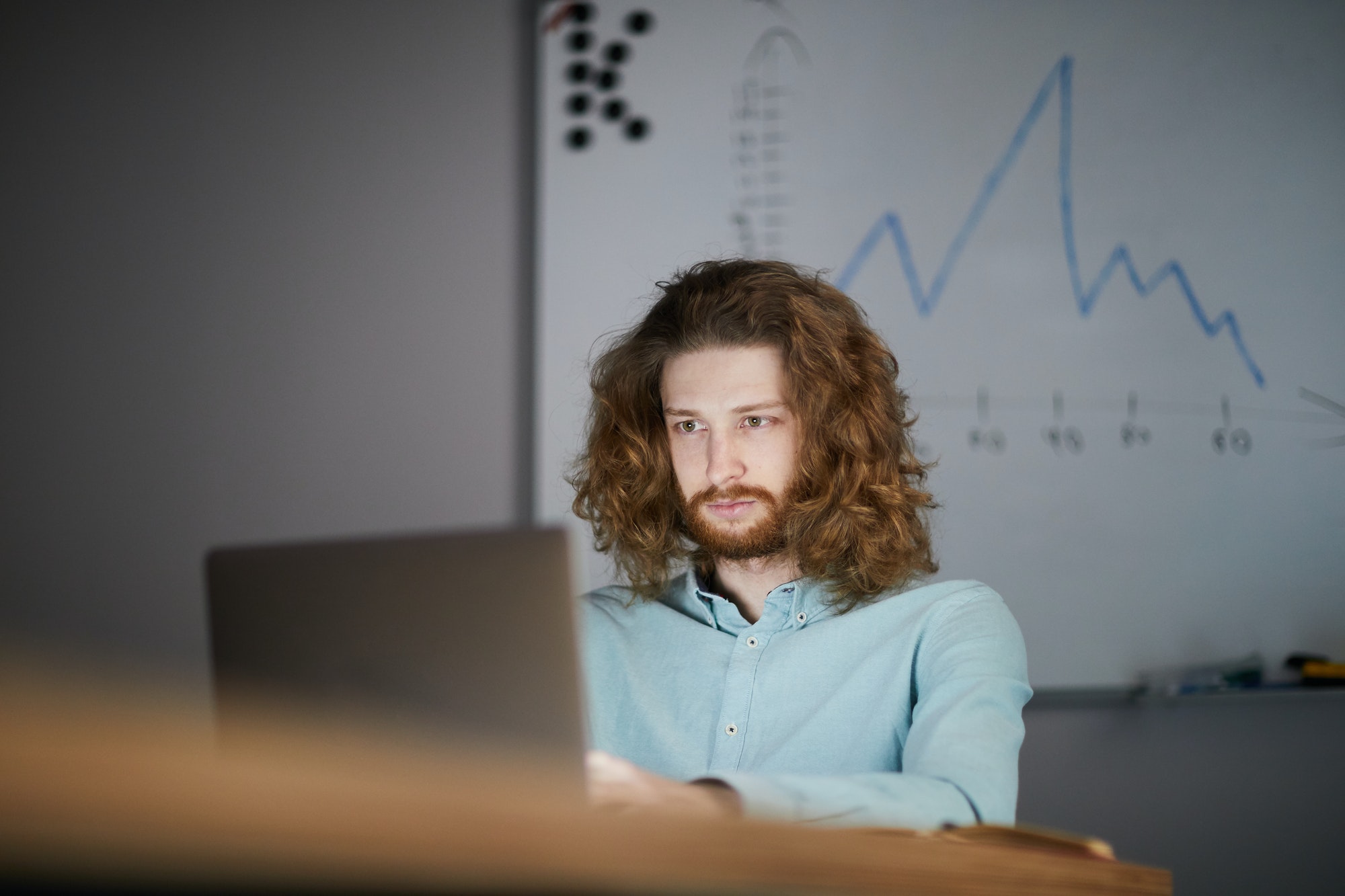 Man diagnosing a traffic drop.