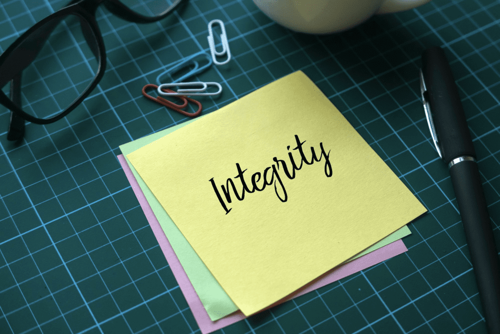 Promoting Your Organization’s Mission And Message | Nonprofit SEO Agency In St. Louis, MO Integrity on a sticky note. Promoting Your Organization’s Mission And Message.