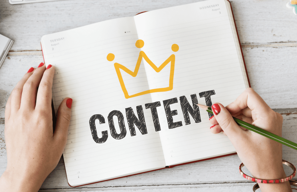 Predictions For The Future Of SEO | St. Louis SEO Agency | Matchbox Design Group Predictions For The Future Of SEO. Content written in notebook with crown above it.