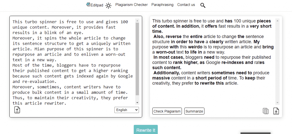 Rewrite Articles | Matchbox Design Group | St. Louis, MO Editpad.org example screen.