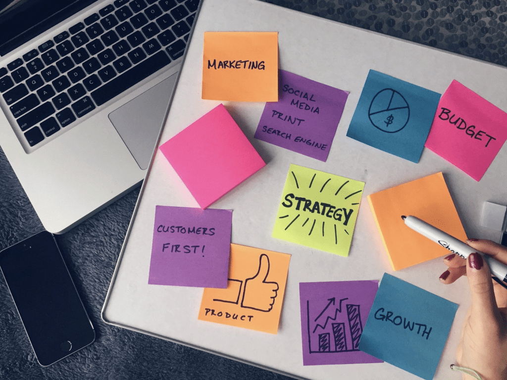 What You Need To Know About Nonprofit Marketing | Nonprofit SEO | Matchbox Design Group | St. Louis, MO What You Need To Know About Nonprofit Marketing. Sticky notes with marketing terms written on them.