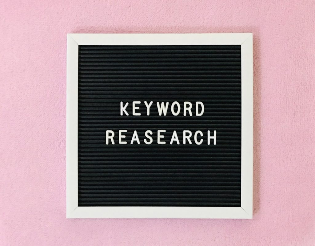 Keyword Research | Find The Appropriate Keywords | Matchbox Design Group Keyword Research posted on a board.