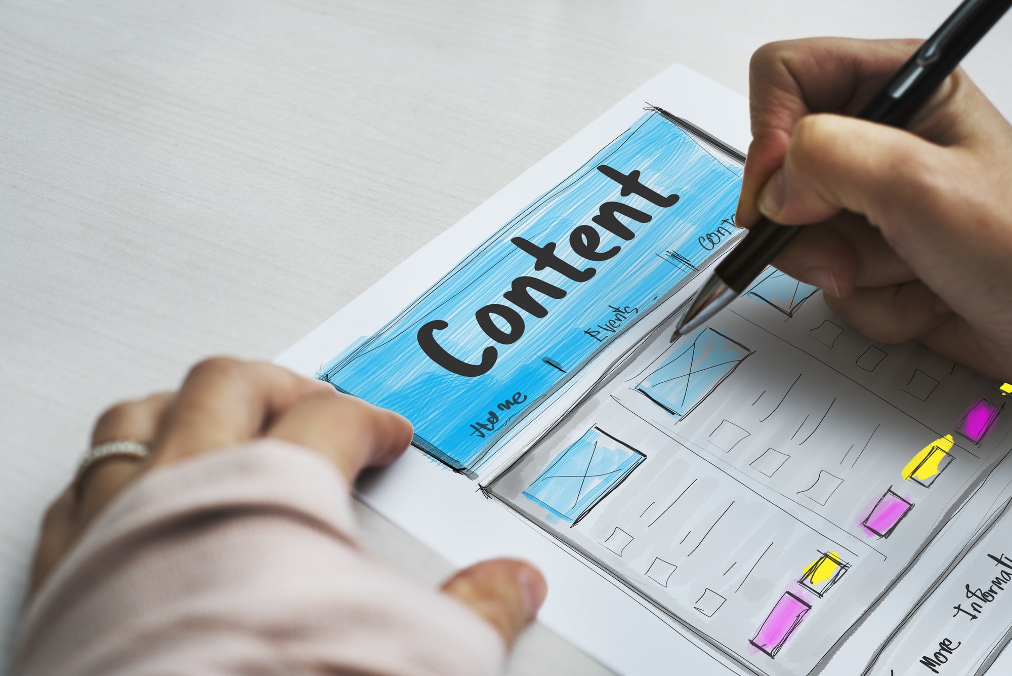 Making a website including content and website graphics