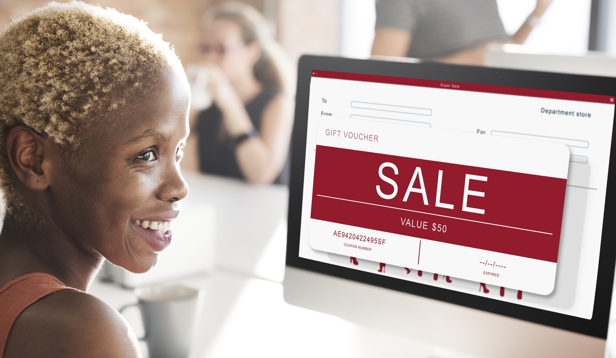 Promote Your Products To Maximize Sales | eCommerce Advertising | Matchbox Design Group | St. Louis, MO Sale voucher promoting online shopping.