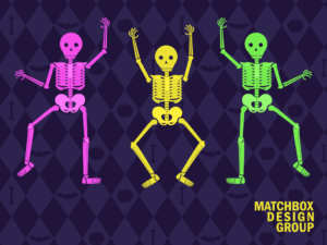 Spooky Skeleton Halloween Wallpaper designed and delivered for free from the design department at Matchbox Design Group in St. Louis, MO