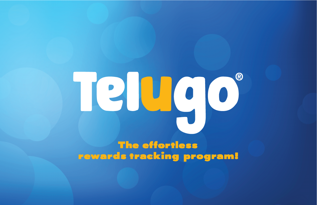 telugo-branding-loyalty-logo-rewards-tracking-application-online-retail-business-consumer-market-typography-custom-tagline-background