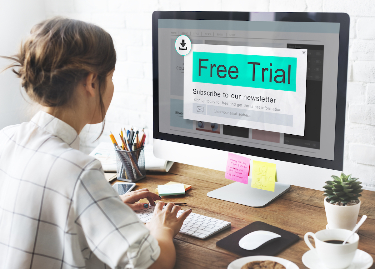 Free Trial Download Subscribe Newsletter Blog Content Concept