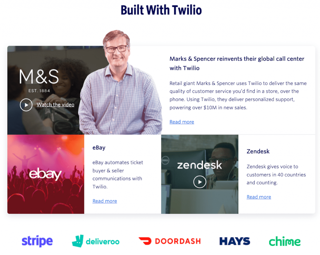 Built With Twilio Website Screen | Matchbox Design Group Twilio Website screen