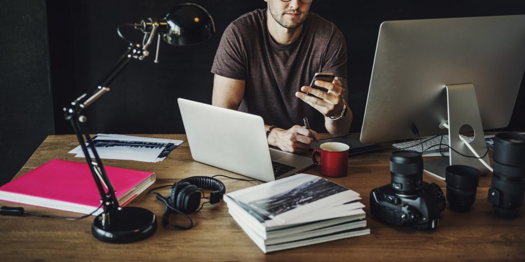 Automatic Editing & Proofreading | Matchbox Design Group Man who has more time after AI helped with automatic editing and proofreading.