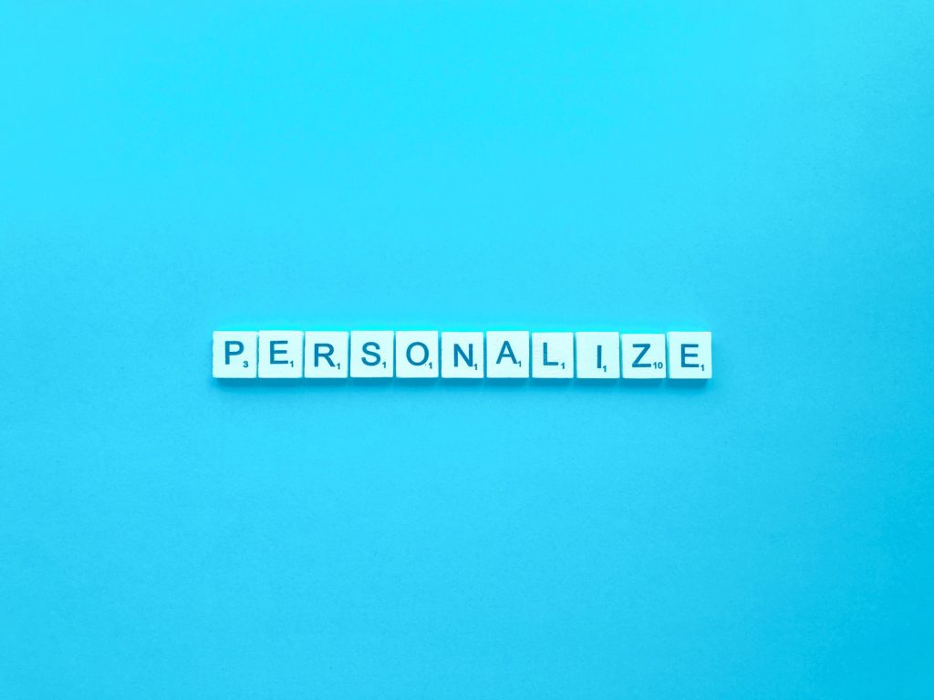 Use Personalization To Your Full Advantage | Matchbox Design Group | St. Louis, MO Personalize written in scrabble letters. Improve customer experience with email marketing.