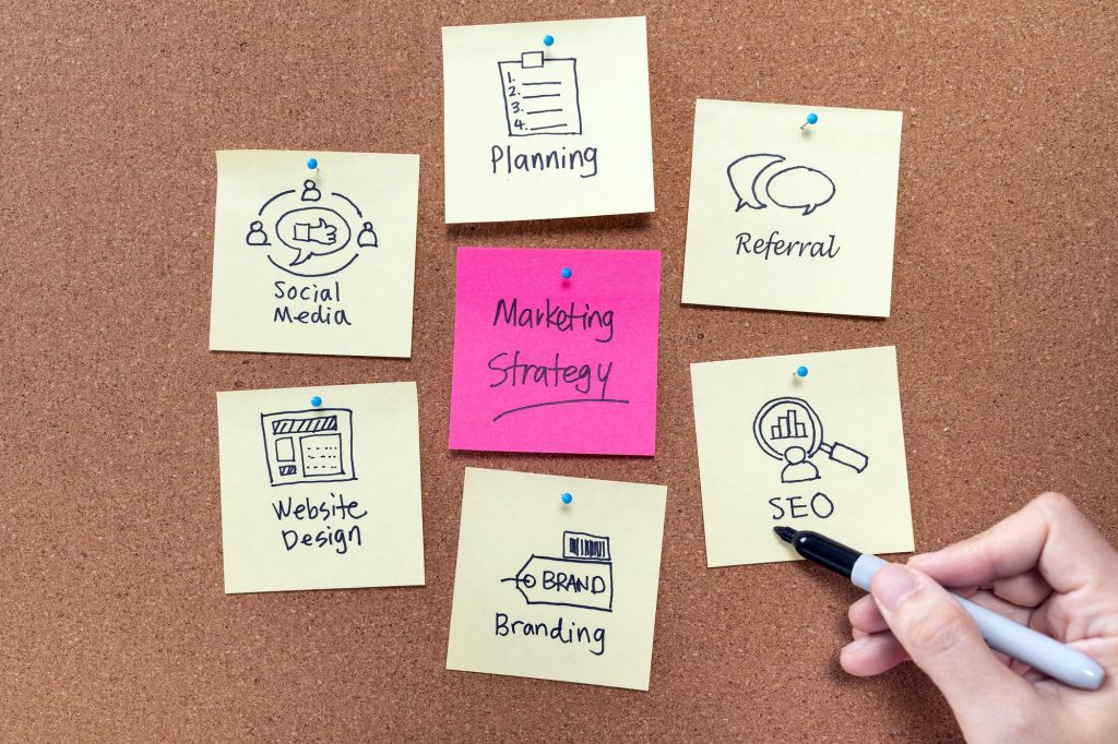 How To Scale Your Content Marketing Capacity | Matchbox Design Group | St. Louis, MO Post it notes showing ways to scale your content marketing capacity.