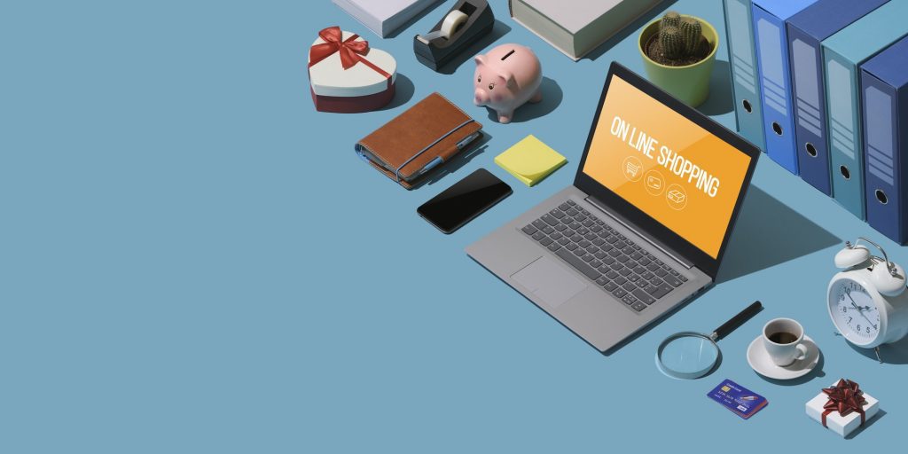 Write Better Product Descriptions | St. Louis eCommerce Strategy | Matchbox Design Group | St. Louis, MO Online shopping on the laptop. Write better descriptions to get more sales.