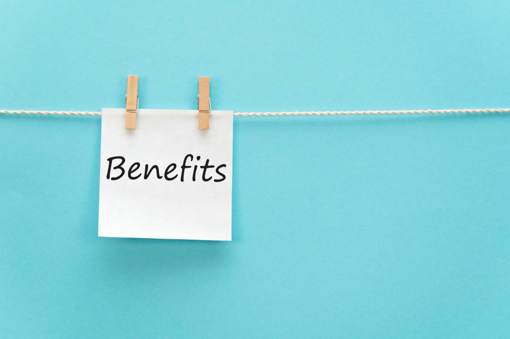 Employee Benefits | Matchbox Design Group | St. Louis, MO Employee benefits. Benefits written on a note and hanging.