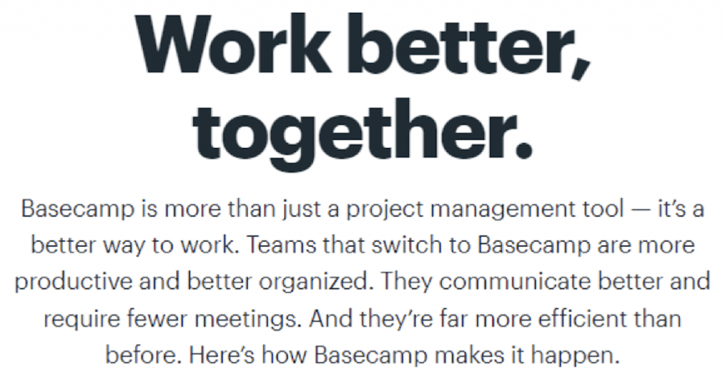 Work Better Together Quote From Basecamp | Web Copywriting Fundamentals | Matchbox Design Group Work Better Together Quote From Basecamp For Web Copywriting Fundamentals