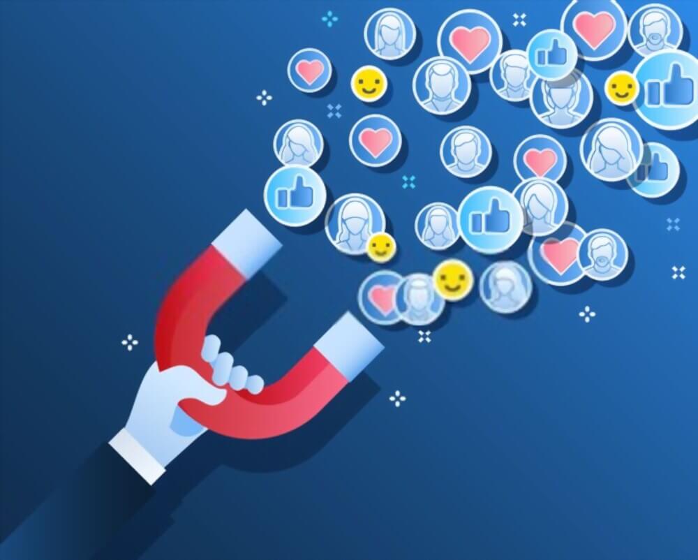 magnet attracting social media leads and engagement