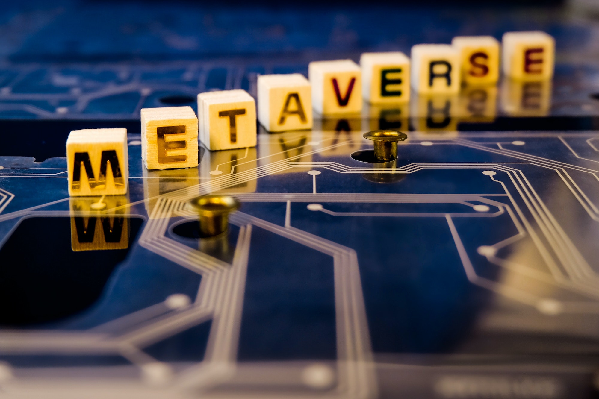 Metaverse written on scrabble tiles. Marketing In The Metaverse.