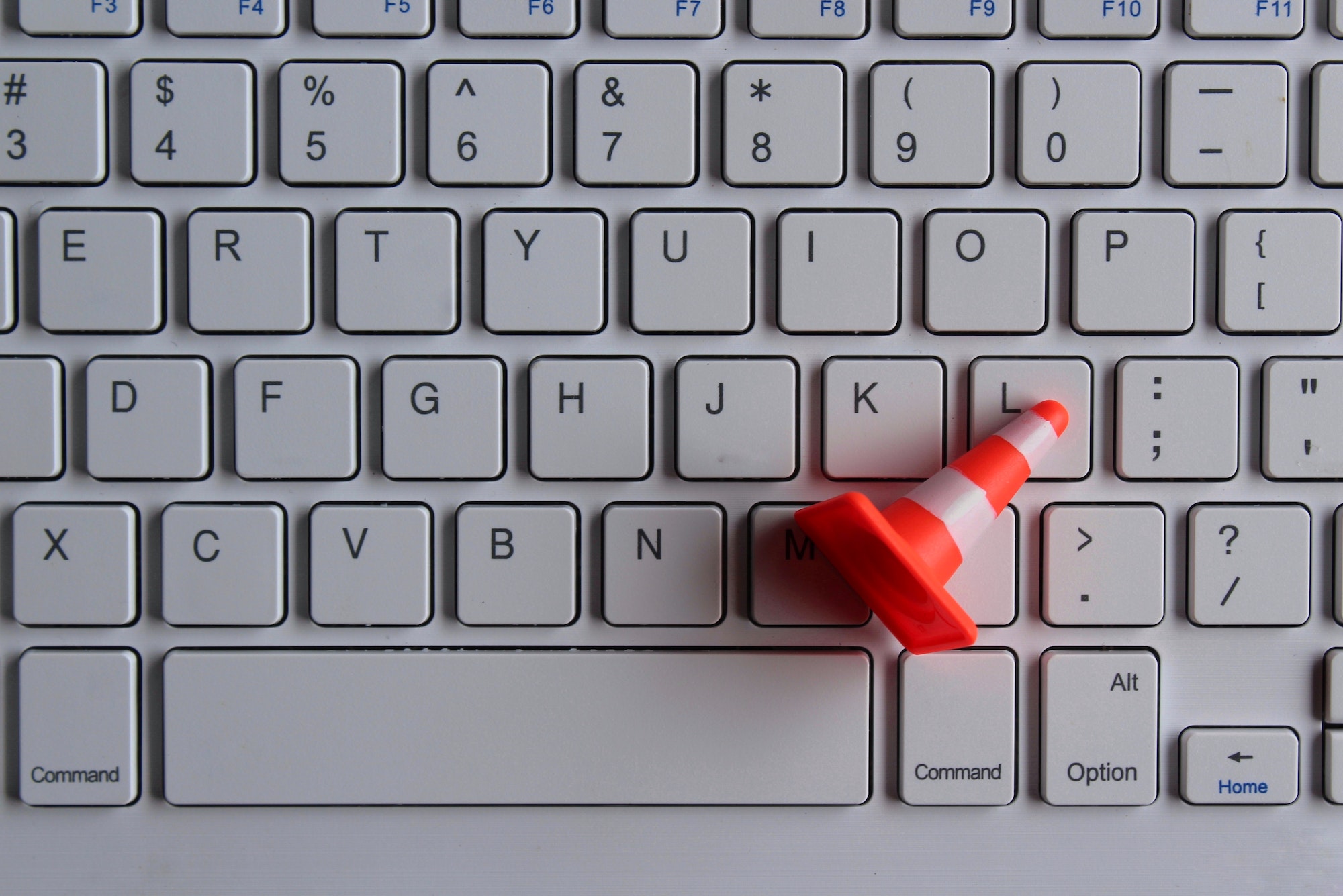 Safety cone and keyboard computer.