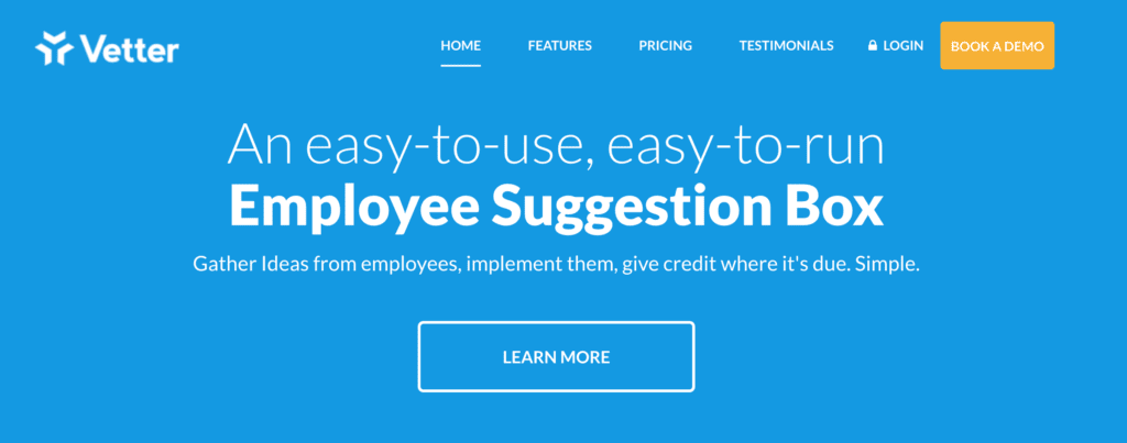 Vetter makes it easy to avoid the 15 copywriting mistakes. Vetter front page.