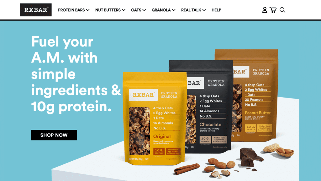 Rx Bar - Focusing On The Sale Splash Page