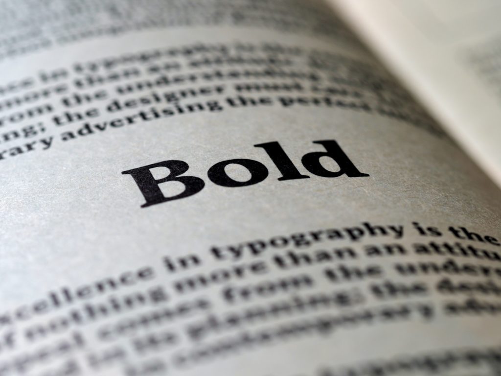 Typography a page of a book displaying different typography