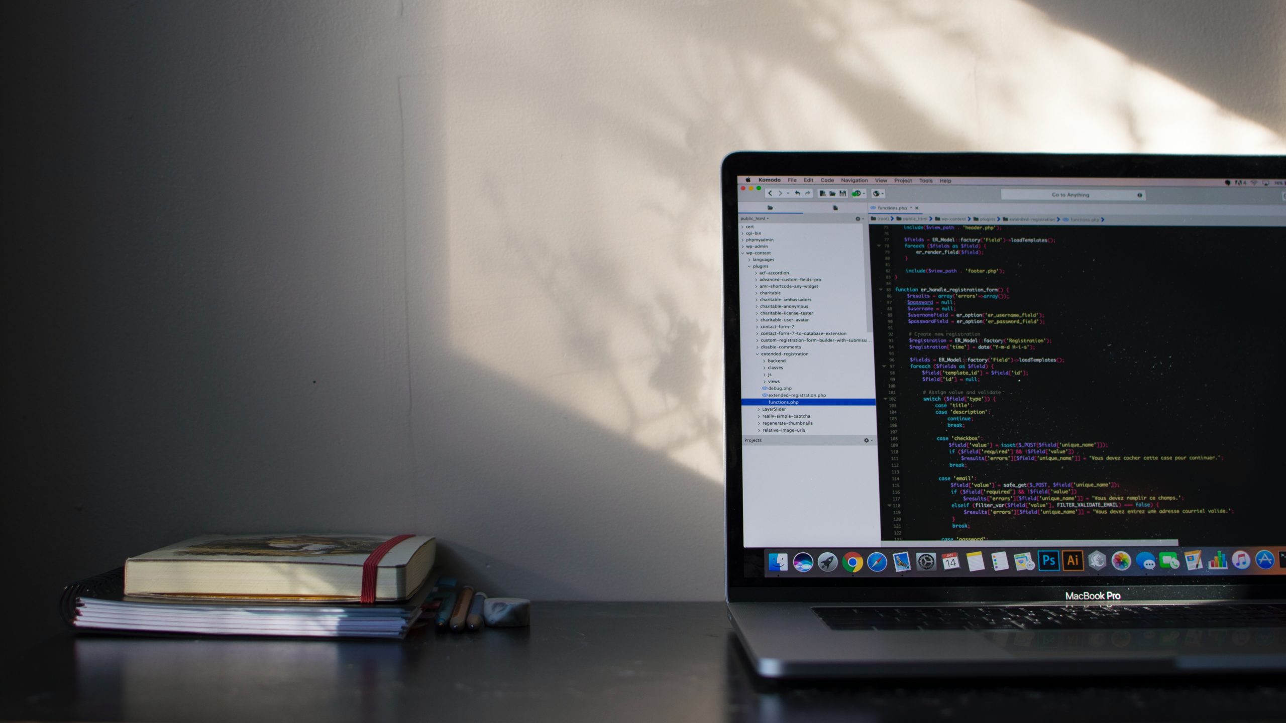 Computer with web development work on display. why web developers should learn digital marketing.
