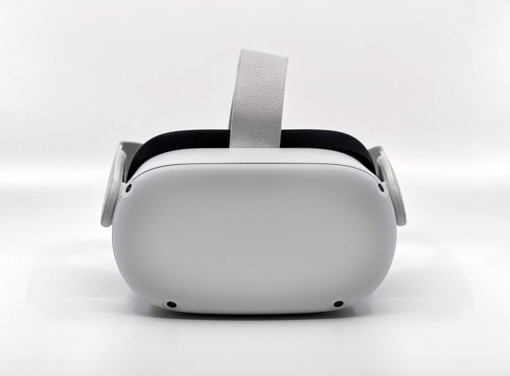 Metaverse A virtual reality headset.