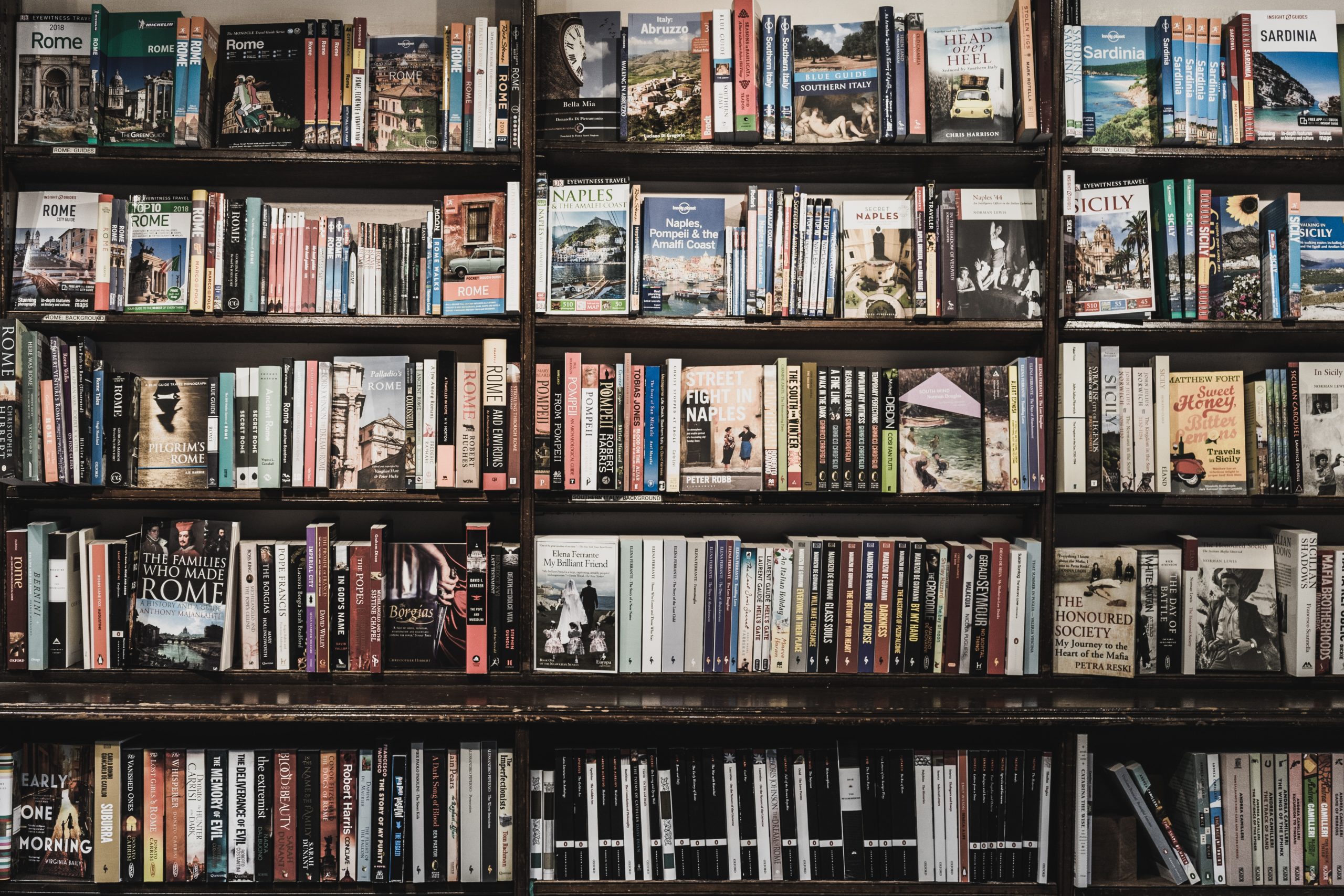a bookcase full of books