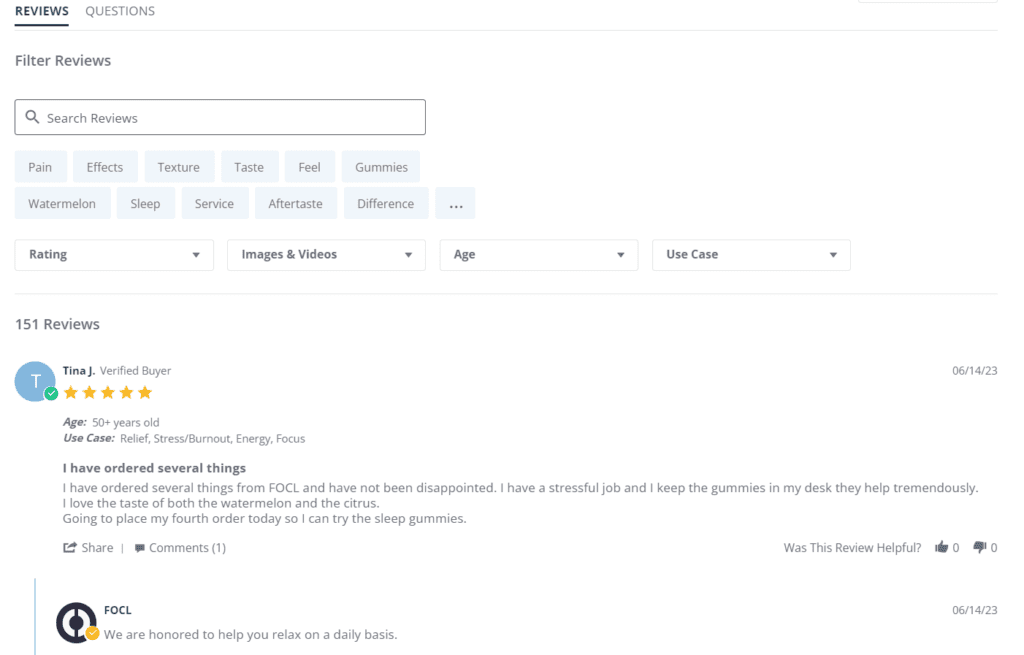 Customer testimonials on a website design.