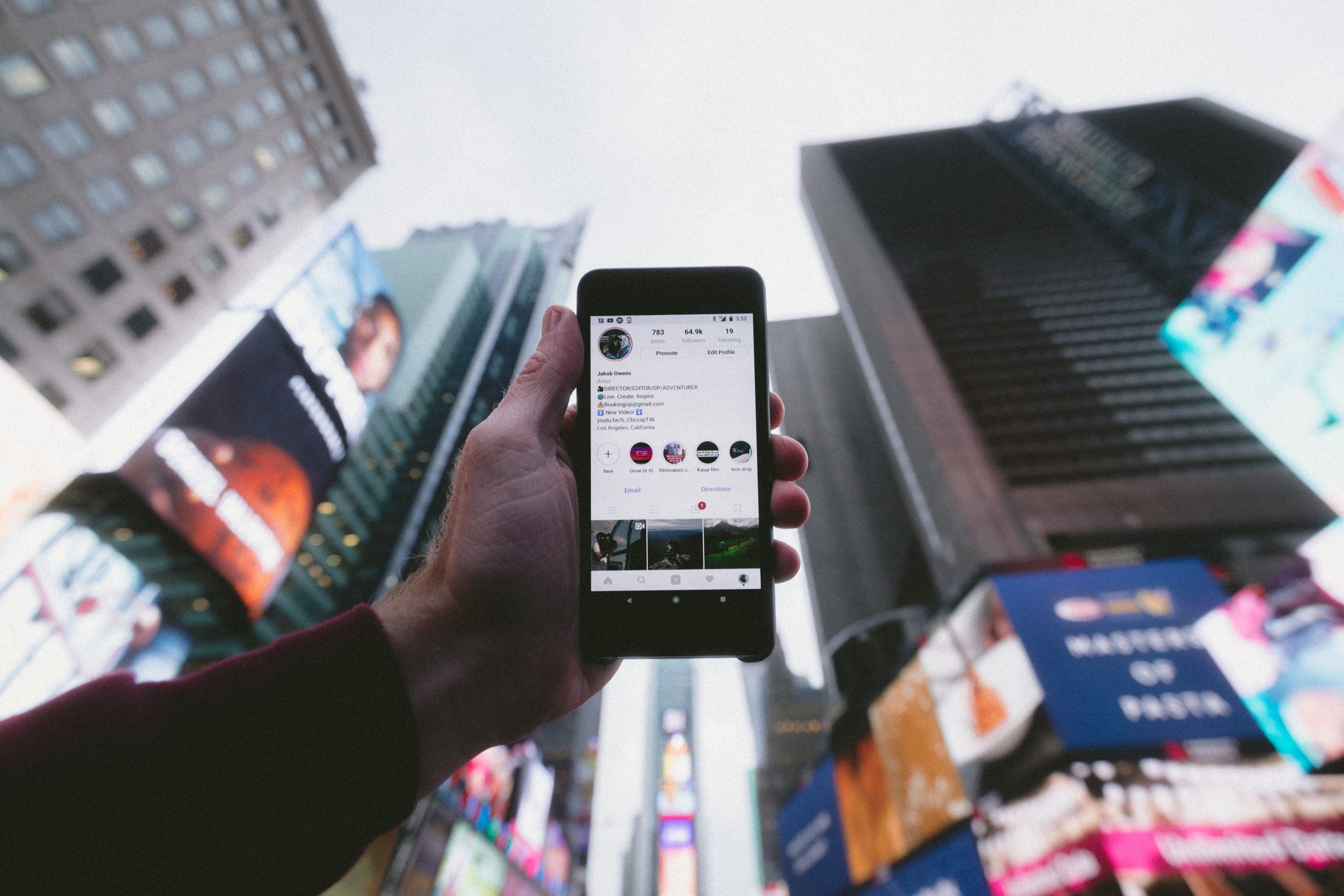 a phone with social media open