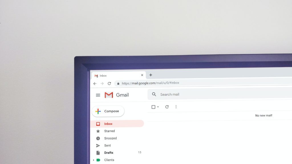 a computer with email open