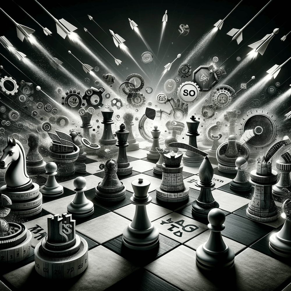 Building A Strong Backlink Profile | Matchbox Design Group | St. Louis, MO Chess board and missiles represent building a strong backlink profile.