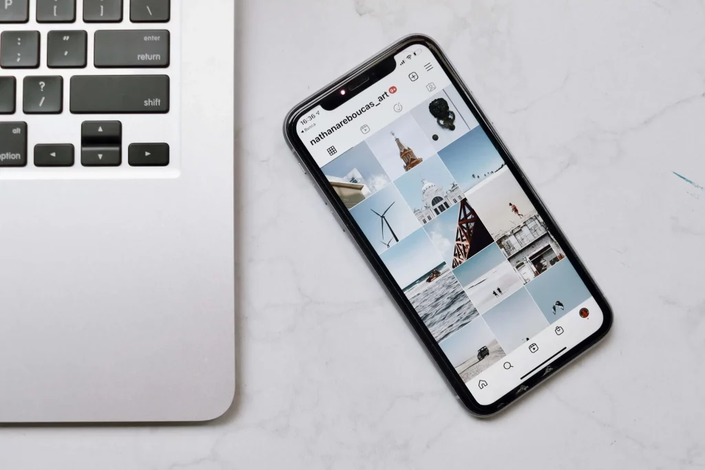 A phone with instagram open