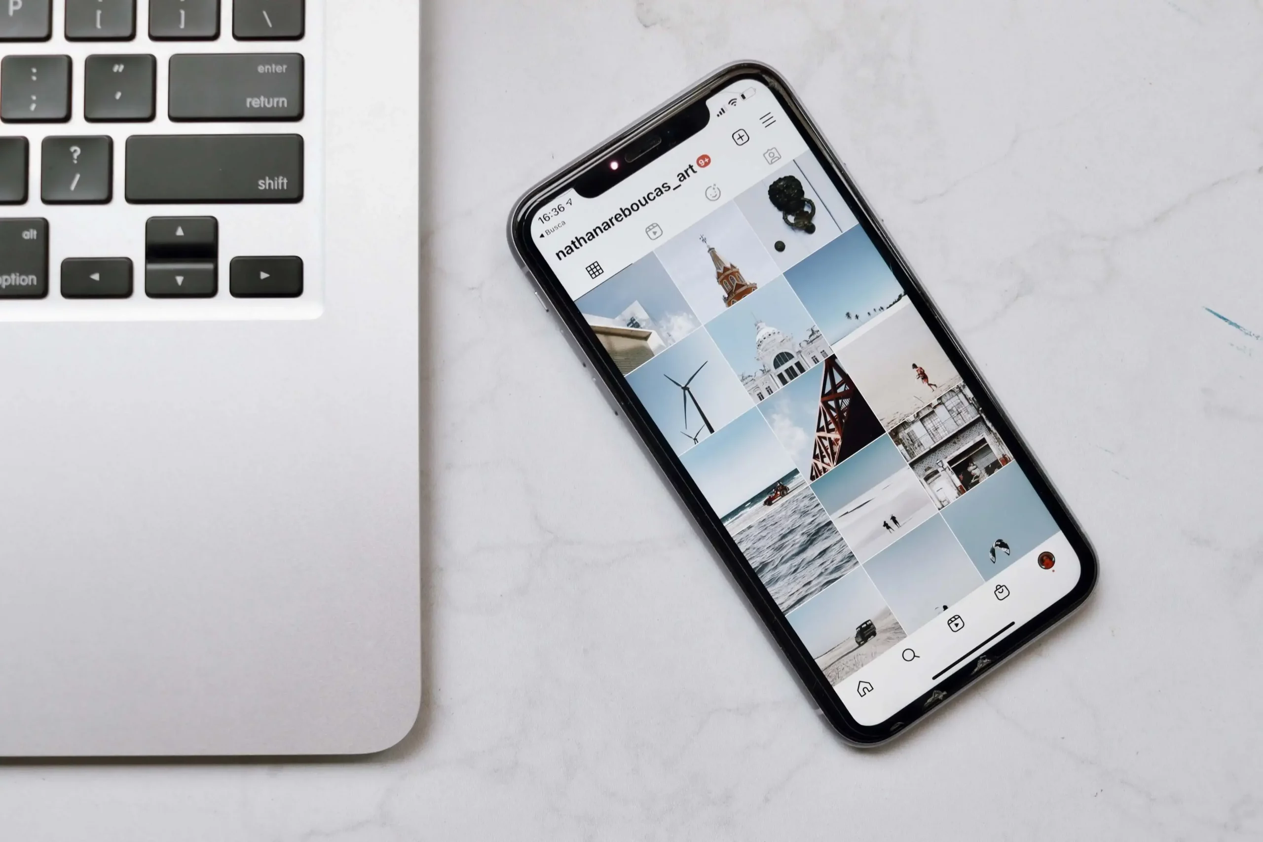 A phone with instagram open