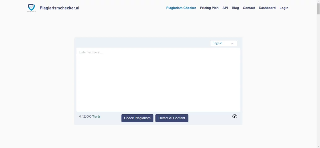 plagiarism checker Plagiarismchecker.ai homepage