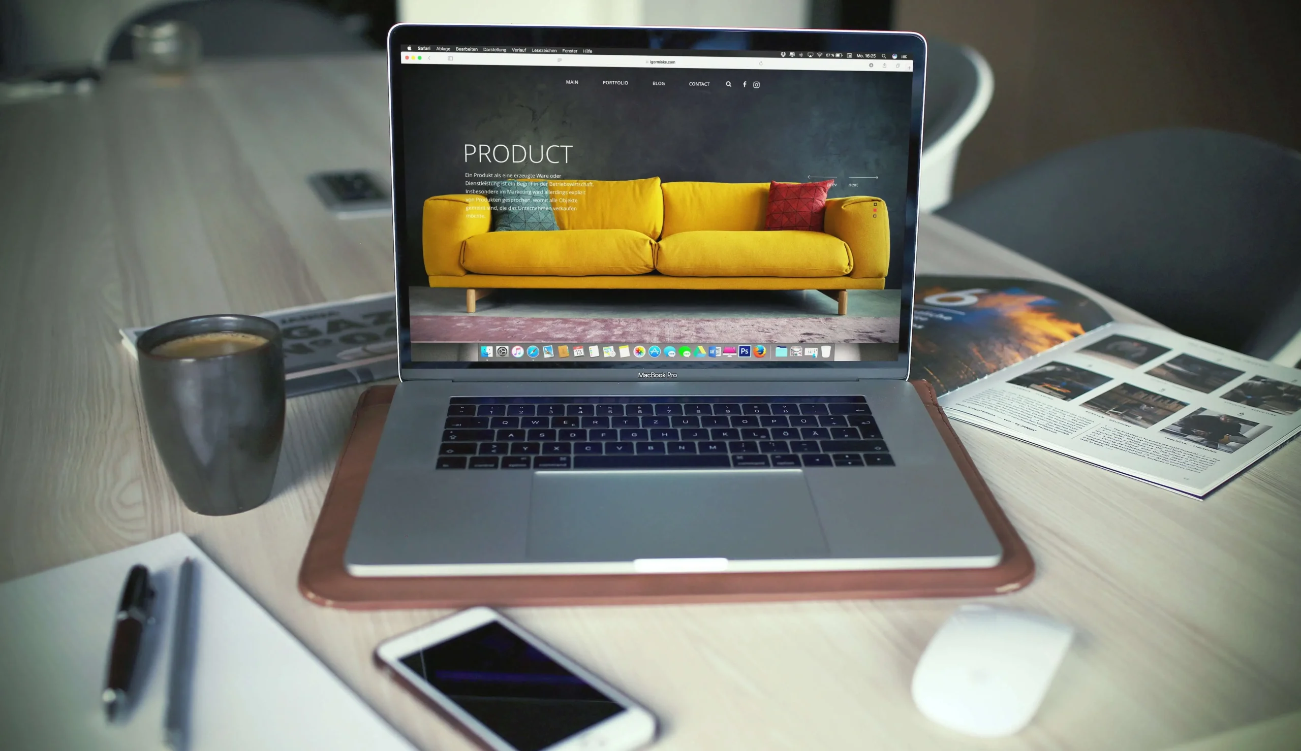 A laptop with an ecommerce store open
