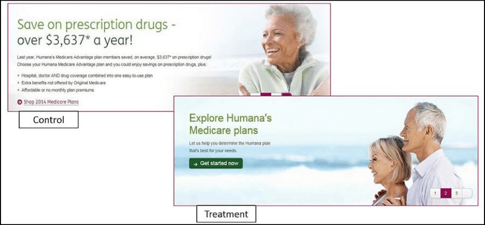 A-B Tests Examples | Matchbox Design Group A/B Testing by Humana