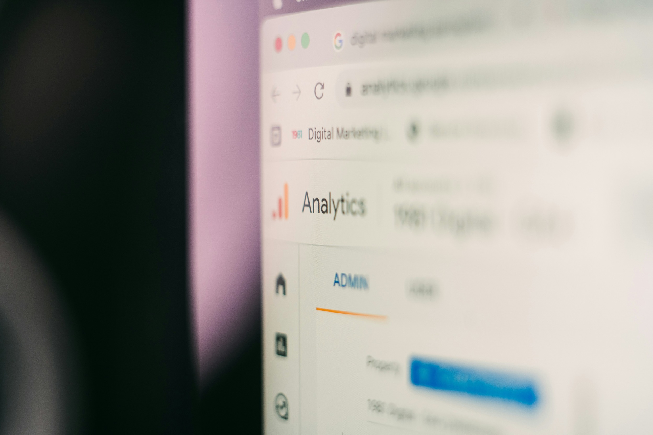 A computer with Google Analytics Open