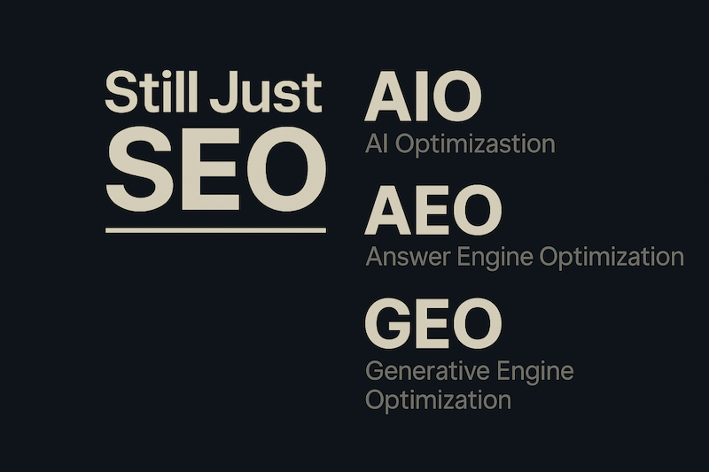 Still Just SEO. AIO, AEO, & GEO are modern SEO.